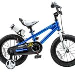 RoyalBaby BMX Freestyle Kids Bike, Boy’s Bikes and Girl’s Bikes with training wheels, Gifts for children, 16 inch wheels, Blue