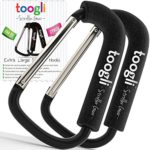 X-Large Stroller Hook Set for Mommy By Toogli. Two Great Organizer Accessories for Hanging Diaper & Shopping Bags & Purses. Clip Fits All Single and Twin Travel Systems & Baby Joggers.