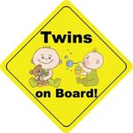 Twins On Board Boys Bubbles Cute Funny Baby Sticker Decal Design 5″ X 5″