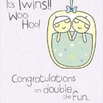 It’s Twins Congratulations On Double The Fun New Baby Card