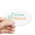 CafePress – Twins On Board Sticker – Oval Bumper Sticker, Euro Oval Car Decal