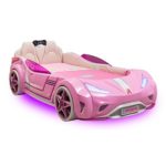 Cilek GTI Race Car Twin Bed with Mattress in Pink