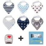 Bandana Baby Bibs for Boys and Girls, with Snaps, 6 Pack Gift Set for Feeding, Drooling, Teething, PLUS FREE I LOVE MAMA Hat – BEST BABY SHOWER GIFTS for Mom, for newborn Baby, CUTE and Soft bib