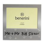 Me & My Big Sister – Photo Frame – Photo Size 5 x 3.5 Inches – Brushed Aluminum Satin Silver Color