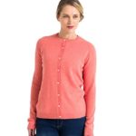 WoolOvers Womens Cashmere and Merino Twinset Plain Knitted Cardigan