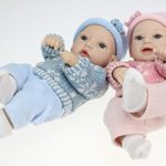 2pc Set 11″ Mini Boy and Girl Doll Lifelike Reborn Baby Twins with Winter Kits Vinyl Collectible Toys Wedding Gifts