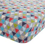GEOMETRIC TRIANGLES RED BLUE GREEN GREY USA TWIN (90CM X 190CM – UK SINGLE) FITTED SHEET