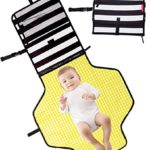 Baby Diaper Changing Pad Clutch – Portable Diaper Changing Station for Baby Newborn Infant，Foldable Mat with Detachable Pad & Built-in Head Cushion – Comfortable Waterproof Wipeable