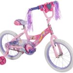 Disney Princess 16-inch Girls’ Bike by Huffy, Ideal for Ages 4-6 & Rider Height 42-48 inches, Magic Mirror Lights to Reveal Princesses, Sparkly Streamers, Easy 5-Step Assembly, Style 21977