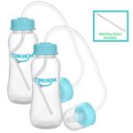 Tinukim Hands Free Baby Bottle – Anti-Colic Nursing System, 9 Ounce (Set of 2 – Blue)