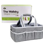 Wallaby Diaper Caddy Organizer Portable Storage Bin for Diapers, Wipes, Baby Bottles and more. Great for Home, Car, Travel or a Baby Shower Gift.