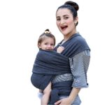 Baby Carrier/Baby Slings /Premium Cotton Postpartum Belt Soft and Lightweight Sling Tunable Baby Wrap Carrier Suitable for Newborns(Black Linen Grey)