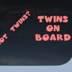 GET 2 decals Got Twins? and Twins on Board Pink Car Auto Window Sticker boy girl baby