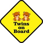 5in x 5in Boy Girl Twins on Board Sticker