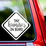 Minglewood Trading Tiny Humans on Board vinyl decal sticker 6″ x 6″ Baby Infant Car Sign PLURAL – SOFT PINK