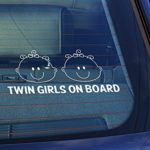 Twin Girls on Board Window Sticker