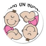 CafePress – Twin Girls on Board Round Car Magnet – Round Car Magnet, Magnetic Bumper Sticker