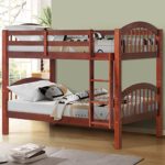 Harper&Bright Designs Bunk Bed Solid Wood Twin Over Twin Bunk Beds with Ladder (Walnut)