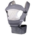MADENAL 360º Ergonomic Baby Carrier with Hip Seat, 10 Positions For All Seasons, Adjustable Normal to Oversize (S – XXXL), Breathable Waistband and Effortless – Gray