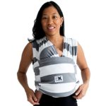 Baby K’tan – Print Baby Carrier Wrap Sling with Soft Cotton Knit, Multiple Ways to Wear – Charcoal Grey Stripe, Small (S)