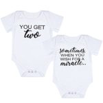 Unisex Twin Baby Girls Boys Short Sleeve Bodysuit Romper Twin Baby Brother Sister Clothes (70(0-6M), A)