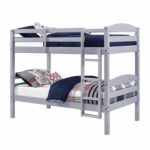 Better Homes and Gardens Leighton Twin Over Twin Wood Bunk Bed, Gray