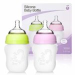 Putti Atti Silicone Baby Twin Bottle, BPA Free, 5.5 fl oz [Green and Pink]