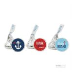 Andaz Press Nautical Baby on Board Boy Girl Twins Gender Neutral Baby Shower Collection, Thank You Chocolate Drop Label Stickers Trio, Fits Hershey’s Kisses, 216-Pack by Andaz Press
