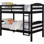 Better Homes and Gardens Leighton Twin Over Twin Wood Bunk Bed, Black