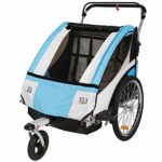 Clevr Collapsible 3-in-1 Double Bicycle Trailer Baby Bike Jogger/Stroller Jogging Running Kids Cart Bike Trailer – Foldable for Storage