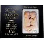 LifeSong Milestones Personalized New Baby Gifts for Twins Picture Frame for Boys and Girls Custom Engraved Photo Frame for New Parents Nana,Mimi and Grandparents (Black)