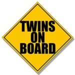 American Vinyl Twins ON Board Diamond Shaped Sticker (Fun Funny Decal)