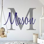 Custom Name & Initial – Premium Series – Baby Boy – Wall Decal Nursery for Home Bedroom Children (M511) (Wide 40″ x 26″ Height)