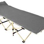 Cheerwing Portable Camping Cot Folding Camping Bed Cot with Storage Bag, Grey