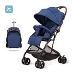 2019 Baby Stroller,Lightweight Compact Travel Stroller – One Hand Fold,Umbrella Stroller,Linen Fabric,Full Recline Up 170° – Baby Can Sit Or Lie Down, Pull Handle, Can Take It On The Airplane (Blue)