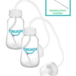 Tinukim Hands Free Baby Bottle – Anti-Colic Nursing System, 4 Ounce (Set of 2 – White)