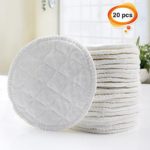 20 Pcs Organic Reusable Twins Nursing Pads – Best Pump Nursing Bras for Breastfeeding,Washable Cotton Rounds for Baby Feeding,Keep Cooling,Clean Day and Night