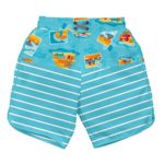 i play Boys’ Board Shorts with Built-in Reusable Absorbent Swim Diaper, Aqua Surf Sunset, 12mo