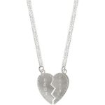 GIRLPROPS 100% Nickel Free .5 x 1 Best Friends Double Necklace on 2 16″ Chains, USA!