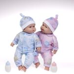 JC Toys Twins 13″ Realistic Soft Body Baby Dolls Berenguer Boutique | Twins Gift Set with Removable Outfits and Accessories | Pink and Blue | Caucasian | Ages 2+
