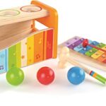 Hape Pound & Tap Bench with Slide Out Xylophone – Award Winning Durable Wooden Musical Pounding Toy for Toddlers