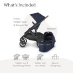 UPPAbaby Vista V2 Stroller / Convertible Single-To-Double System / Bassinet, Toddler Seat, Bug Shield, Rain Shield, and Storage Bag Included / Noa (Navy/Carbon Frame/Saddle Leather)