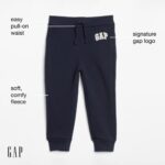 GAP Baby Boys Logo Pull-on Joggers Sweatpants, Blue Galaxy, 4T US