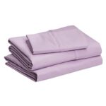 Amazon Basics Lightweight Super Soft Easy Care Microfiber 3-Piece Bed Sheet Set with 14-Inch Deep Pockets, Twin, Frosted Lavender, Solid