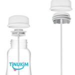 Tinukim iFeed 4 Ounce Self Feeding Baby Bottle with Tube – Handless Anti-Colic Nursing System, White – 2-Pack