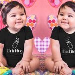 CBTwear Drinking Buddies – Matching Twin Babies – Baby Clothes – Funny Newborn Bodysuit Outfits for Boys and Girls (Newborn, Black)