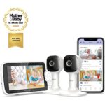 HUBBLE Connected Nursery Pal Cloud Twin Smart Wi-Fi Enabled Baby Monitor with 5-inch HD Color Parent Unit Viewer, 2-Camera Units, Preloaded Soothing Sounds, White Noise, Story and Game Content