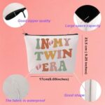 KUIYAI Twin Cosmetic Bag Best Twin Ever Gift Twin Sister Gift Twin Mom Gift Mother Day Gift In My Twin Era Makeup Bag New Mom Gift (TwinEraMakeup)